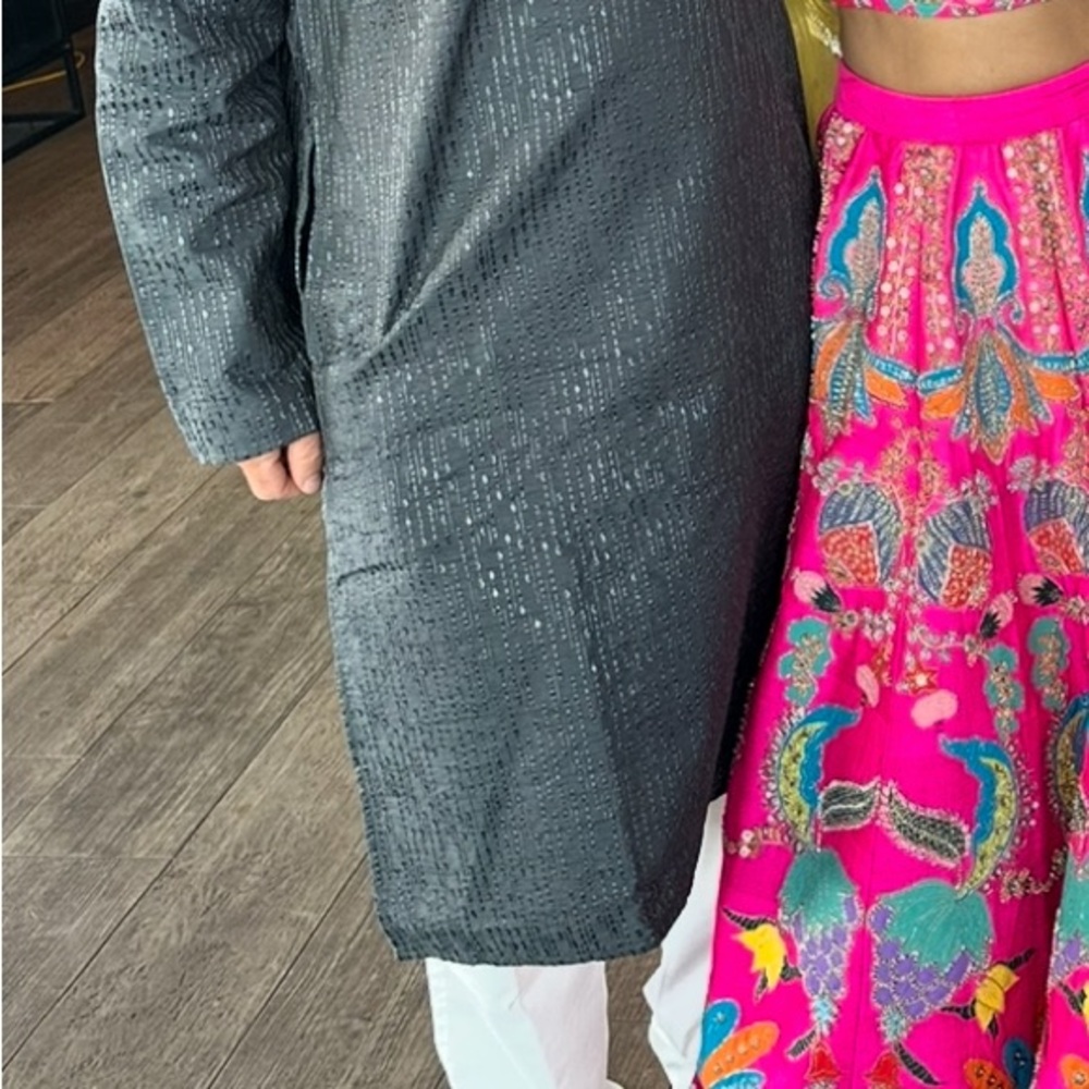 Slate Gray Kurta with sparkle and pants